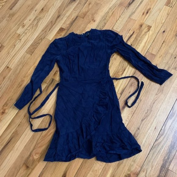 J. Crew Dresses J Crew Navy Blue Eyelet Design Dress Size Xs Poshmark
